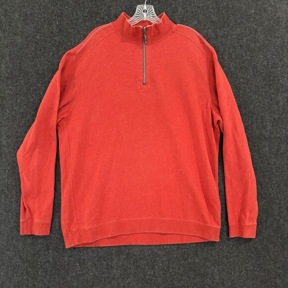Tommy Bahama Sweater Mens XL Reversible Half Zip Pullover Dolphin Cotton Blend - Picture 1 of 9